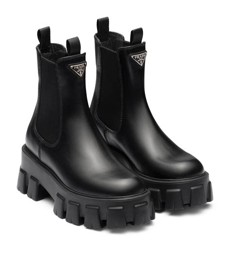 prada authentic leather boots|Prada 55 leather ankle boots.